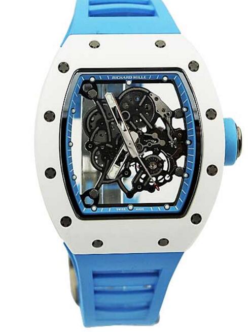 Review Richard Mille RM 055 Bubba Watson Asia Edition Blue Rubber watches for sale